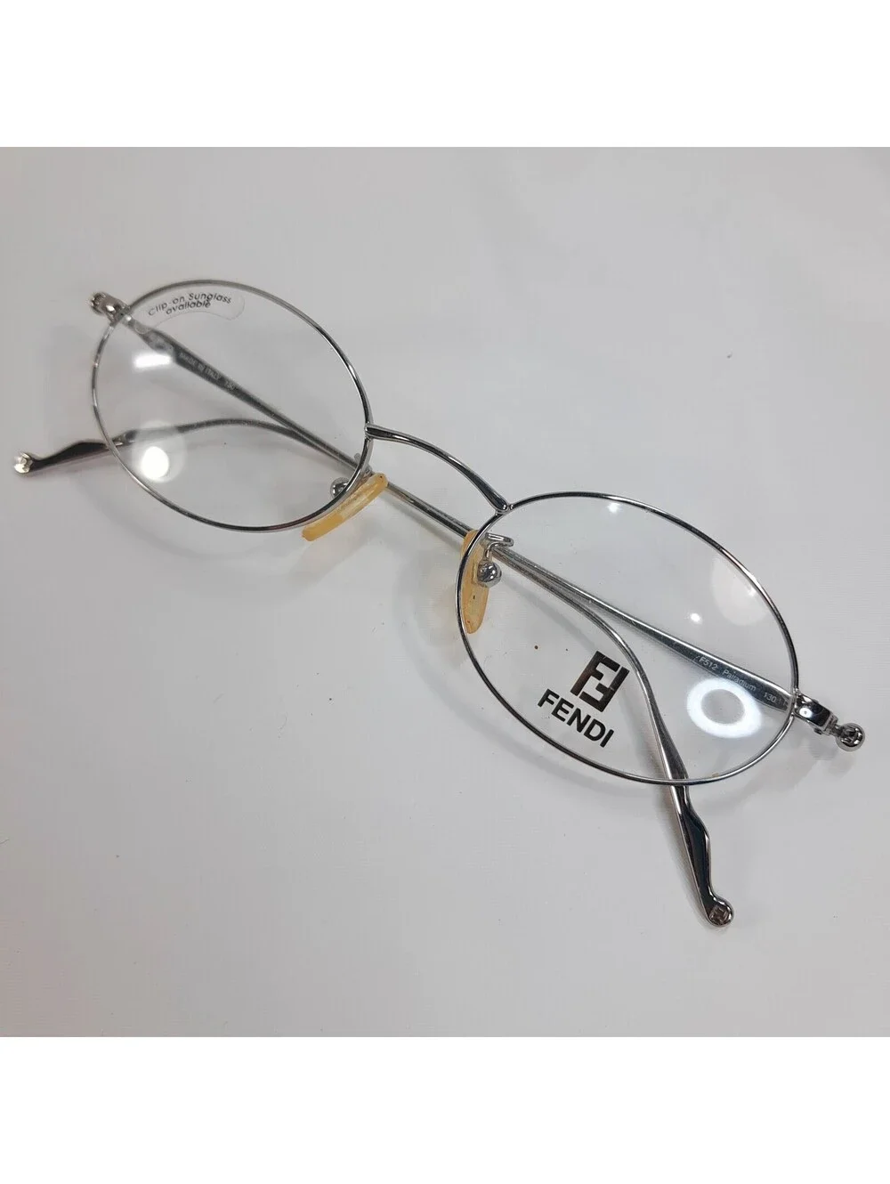 Fendi Eyeglasses Eye Glasses Frames F512 palladium Italy 46-19-130 oval silver